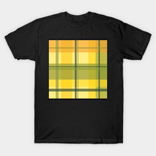 early summer plaid in happy yellow, orange and juicy green seamless pattern T-Shirt